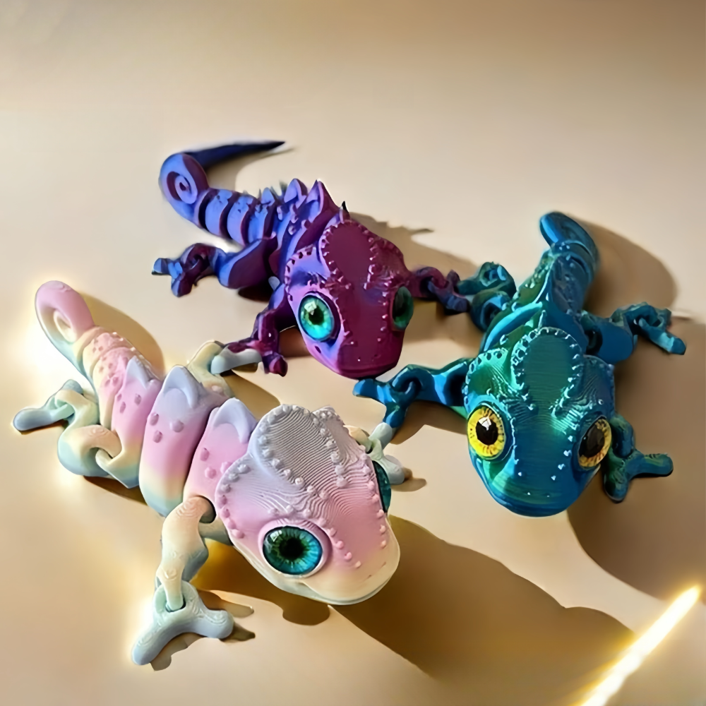 3D Printing Gif - 3D Printing Chameleon Figures Multi-joint Movable