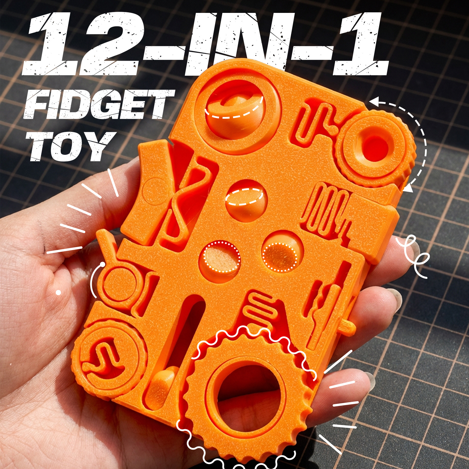 3D Printing Yourself - 12-in-1 Stress Relief Toy 3D Printed