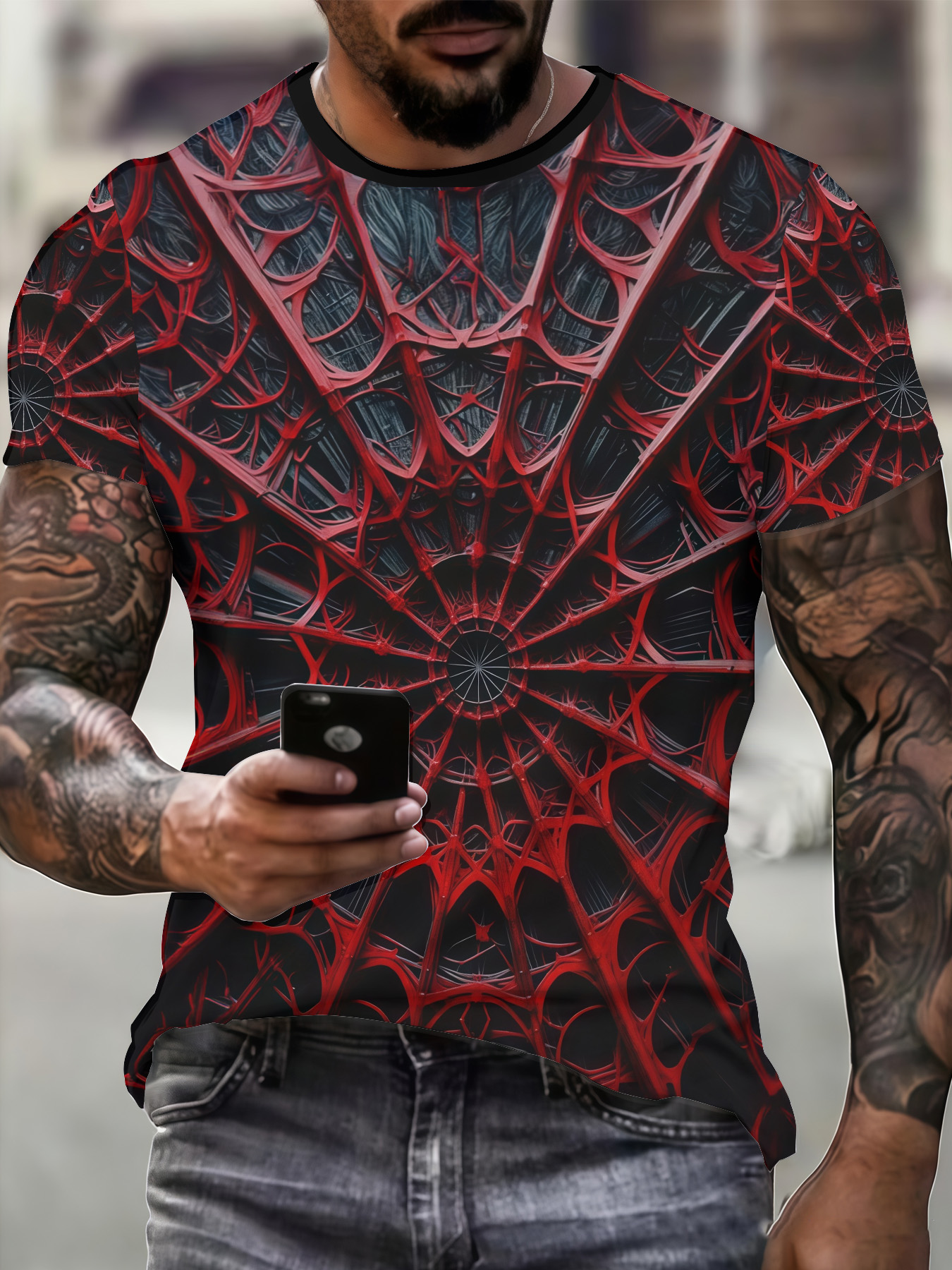 3D Printing Web - Summer Creative New Men's O-neck T-shirt