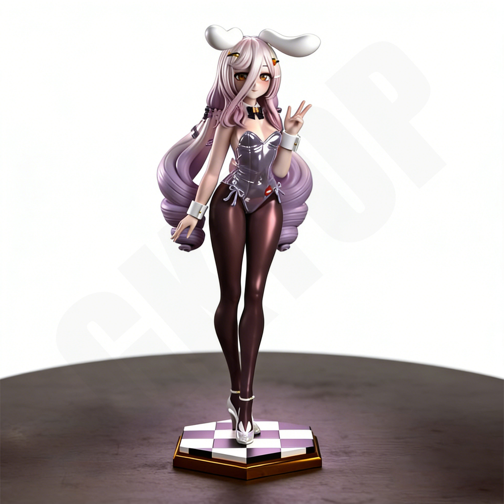 3D Printing Rabbit - Gray Resin 3D Print Model 1/24
