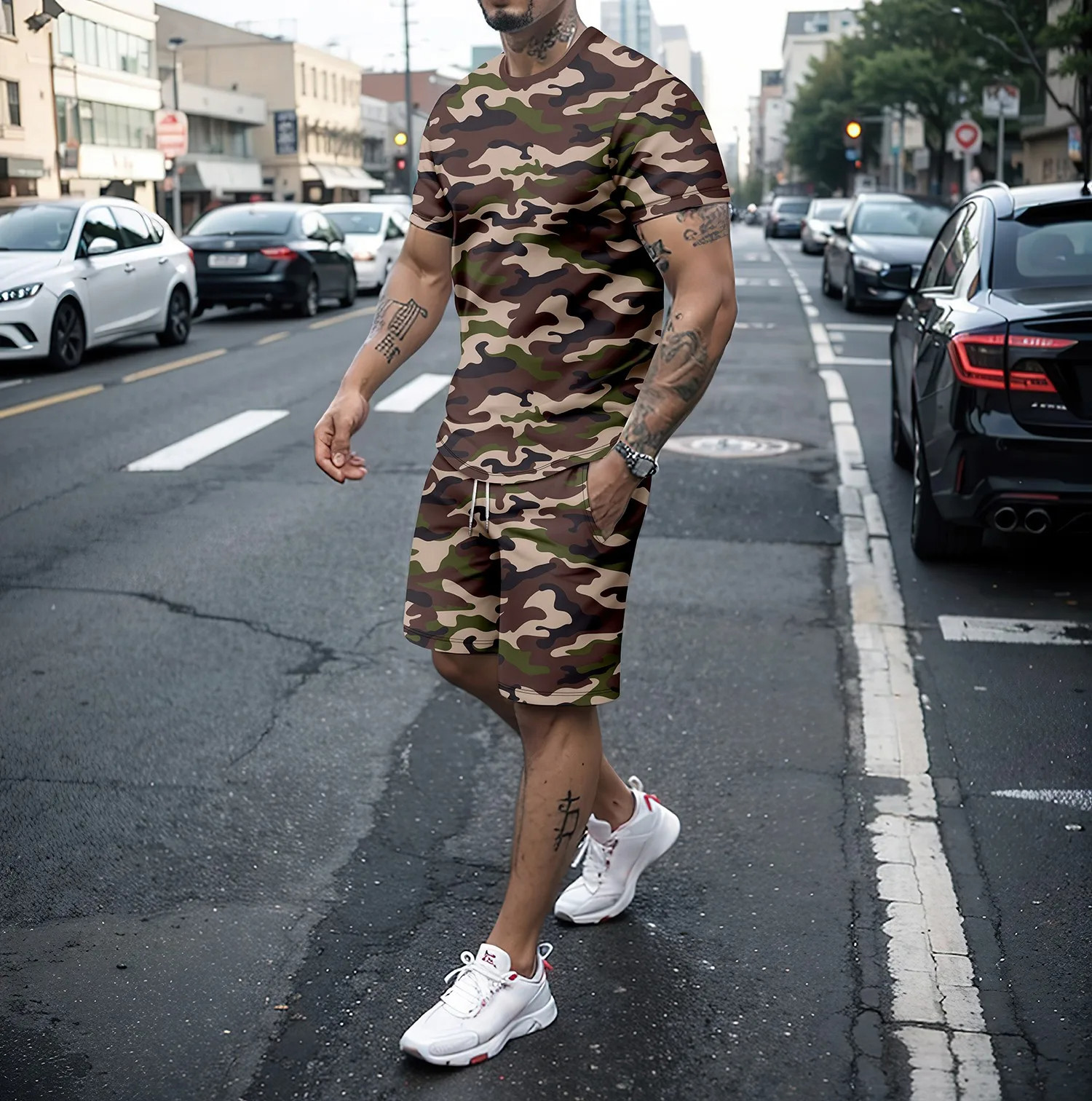 3D Printing Kit - Camouflage Outdoor Tracksuits 3D Print Men's