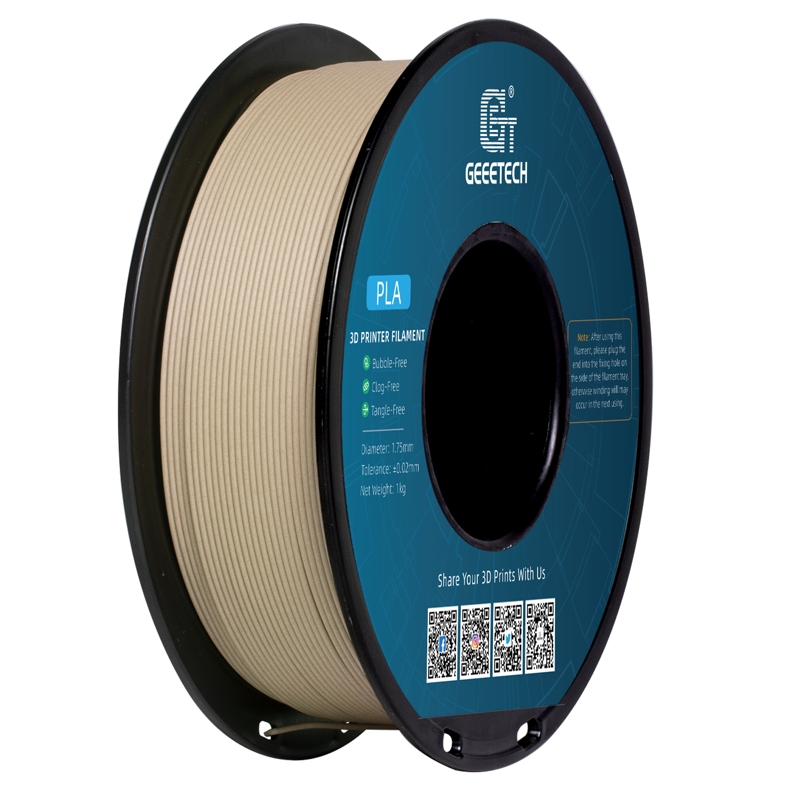 Geeetech Wood PLA 1kg 1.75mm F - 3D Printing Warehouse avis et prix