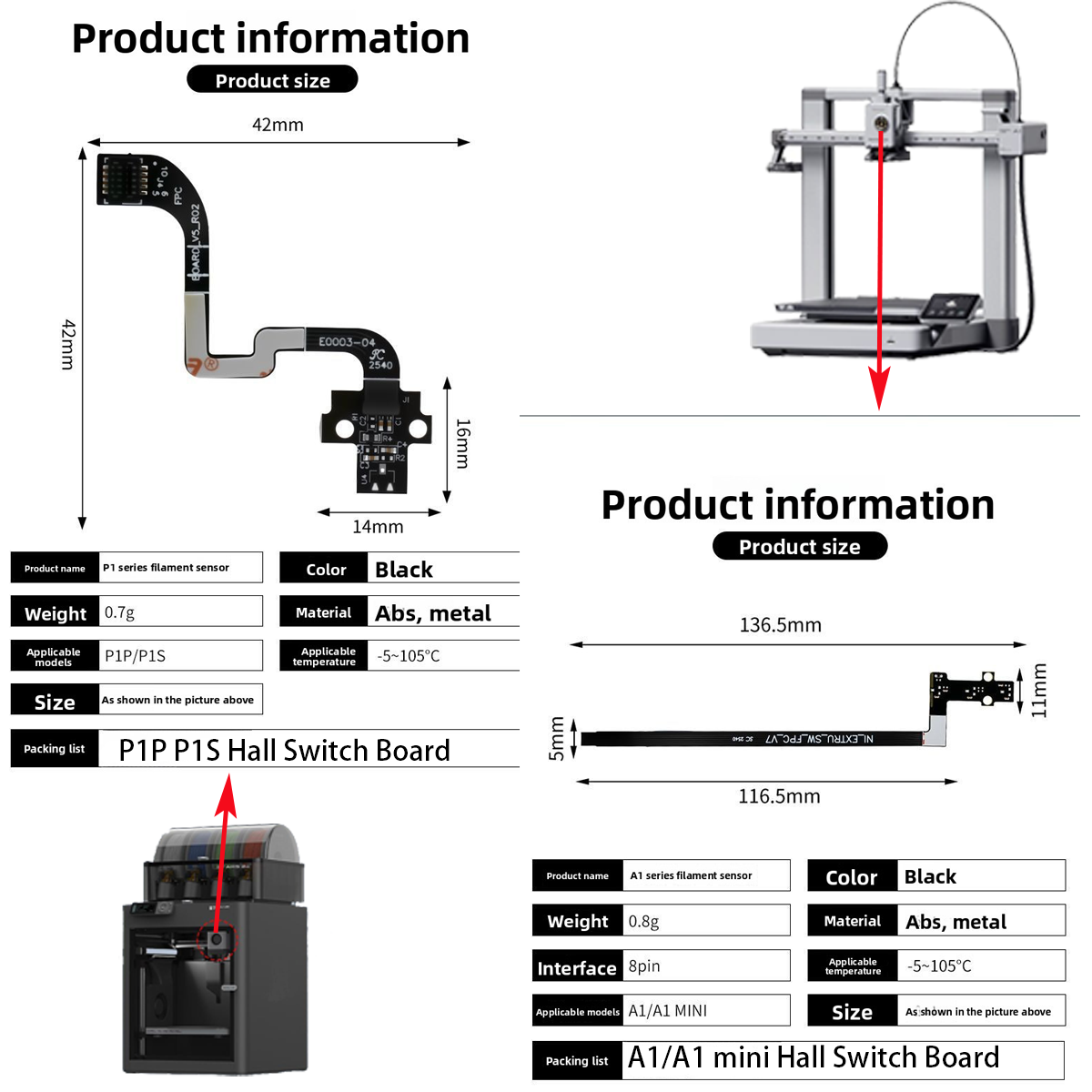 For A1/A1mini/P1P/P1S Hall Swi - 3D Printing Laptop avis et prix