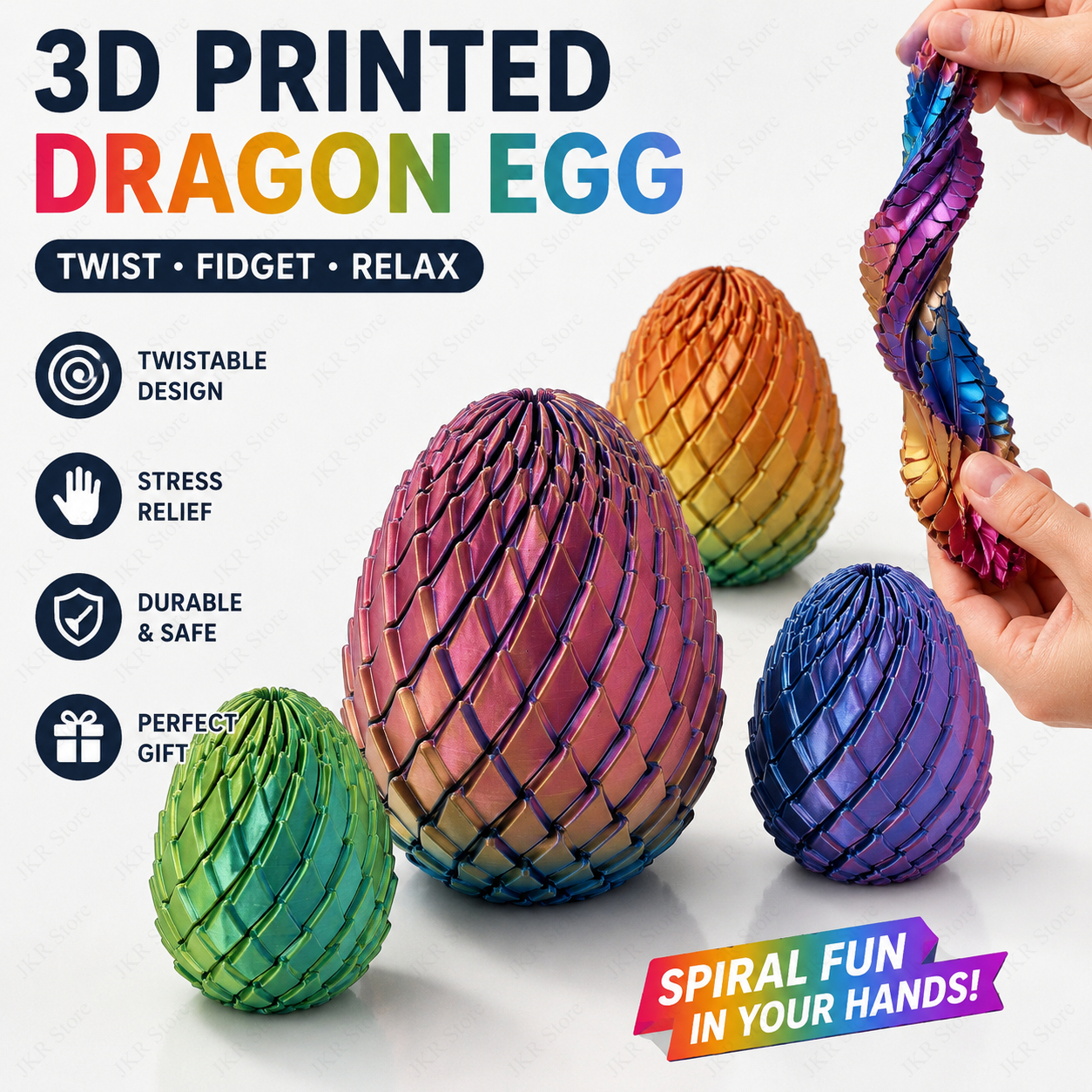3D Printed 7.5/5.5CM Twisted D - 3D Printing Gif avis et prix
