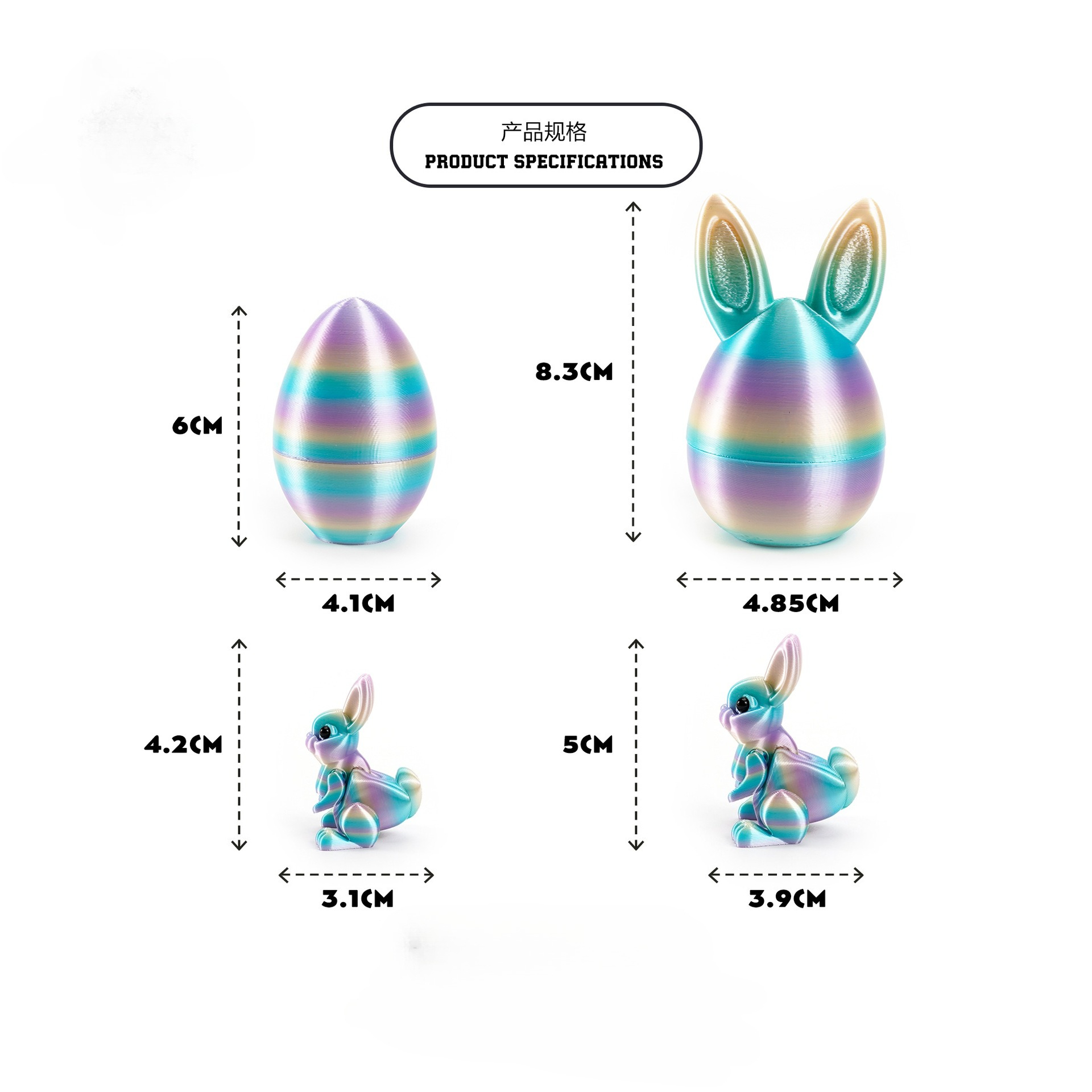 3D Printed Rabbit Eggs Figurin - 3D Printing Rabbit avis et prix