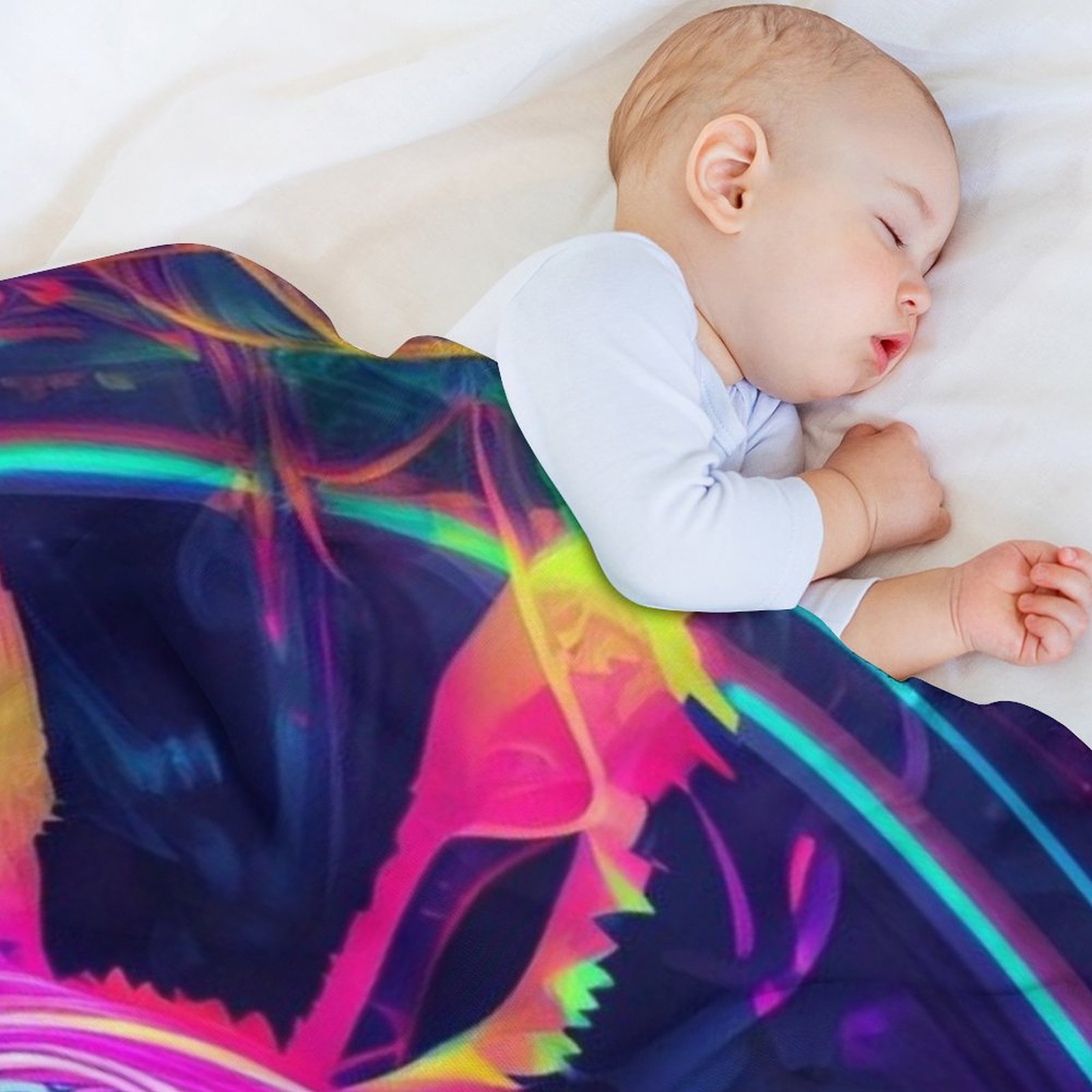 rabbit in neon Throw Blanket S - 3D Printing Rabbit avis et prix