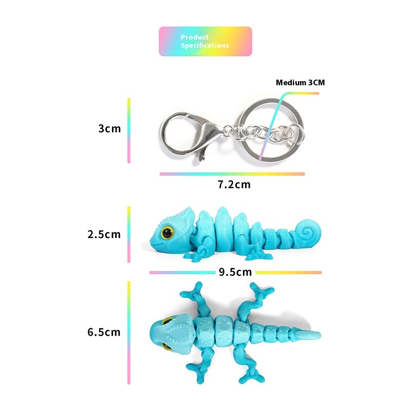 3D Printed Chameleon Keychain  - 3D Printing Gif avis et prix