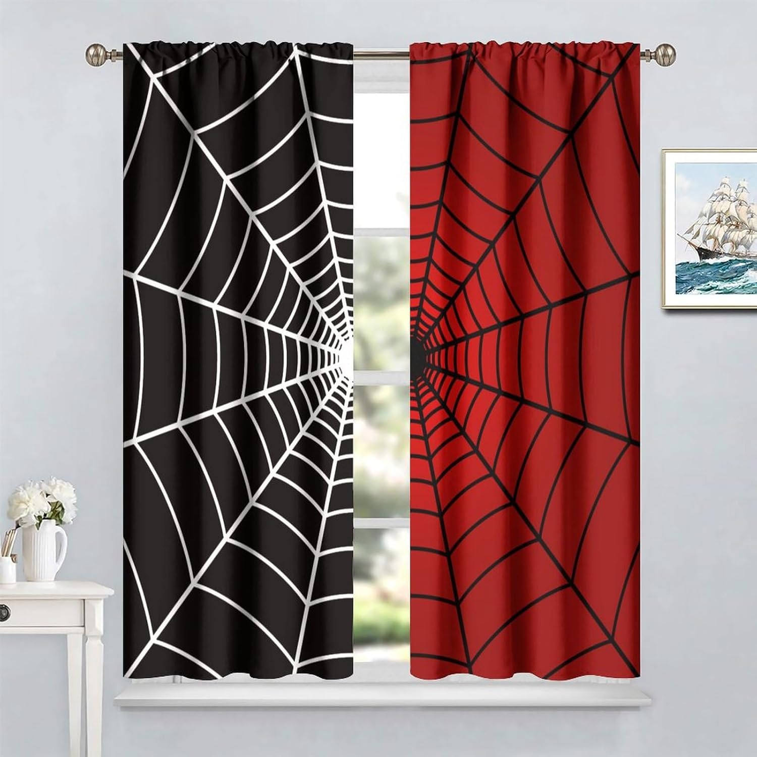 Spider Web Window Curtains, Bl - 3D Printing Web avis et prix