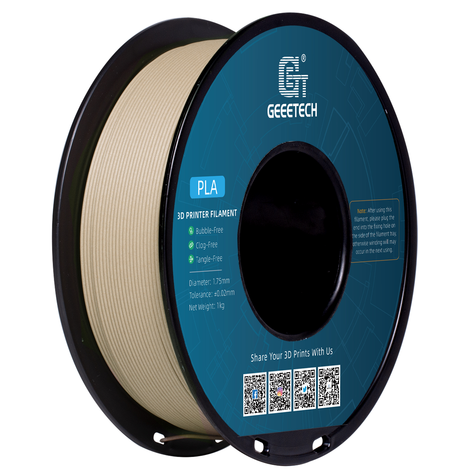 Geeetech Wood PLA 1kg 1.75mm F - 3D Printing Warehouse avis et prix