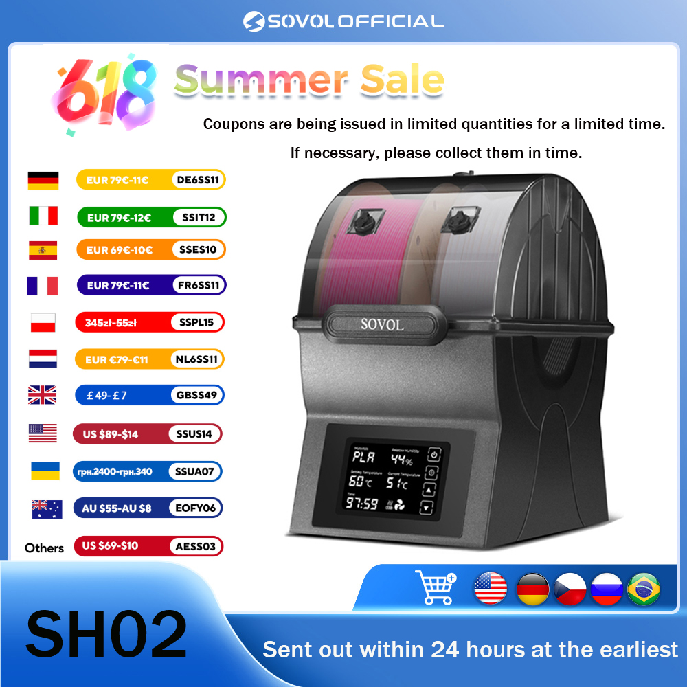 Sovol Filament Dryer SH02 Dry  - 3D Printing Pdf avis et prix
