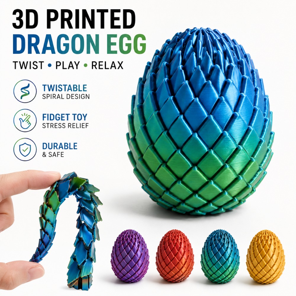 3D Printed 7.5/5.5CM Twisted D - 3D Printing Gif avis et prix