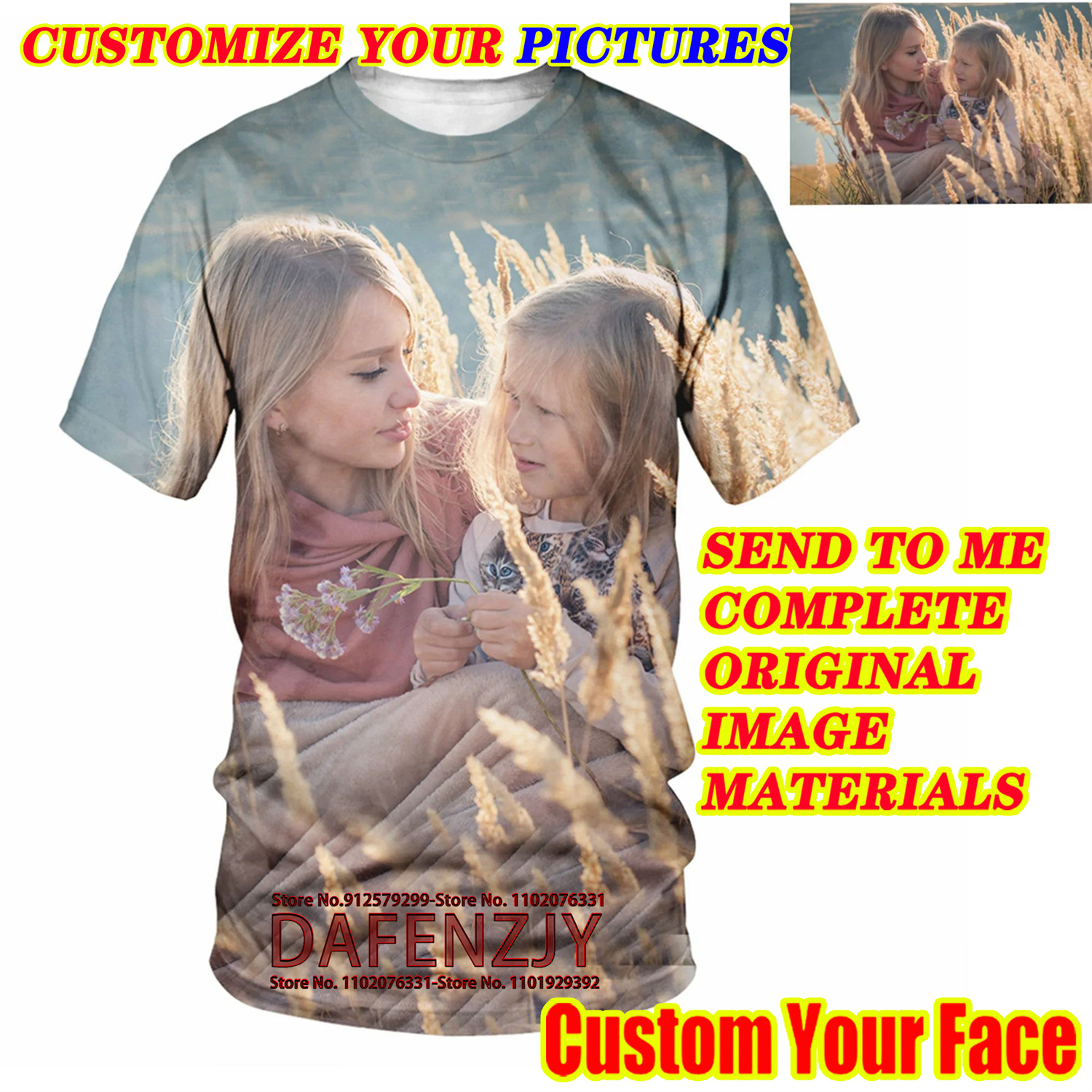Men's Summer Custom Your Photo - 3D Printing Foto avis et prix