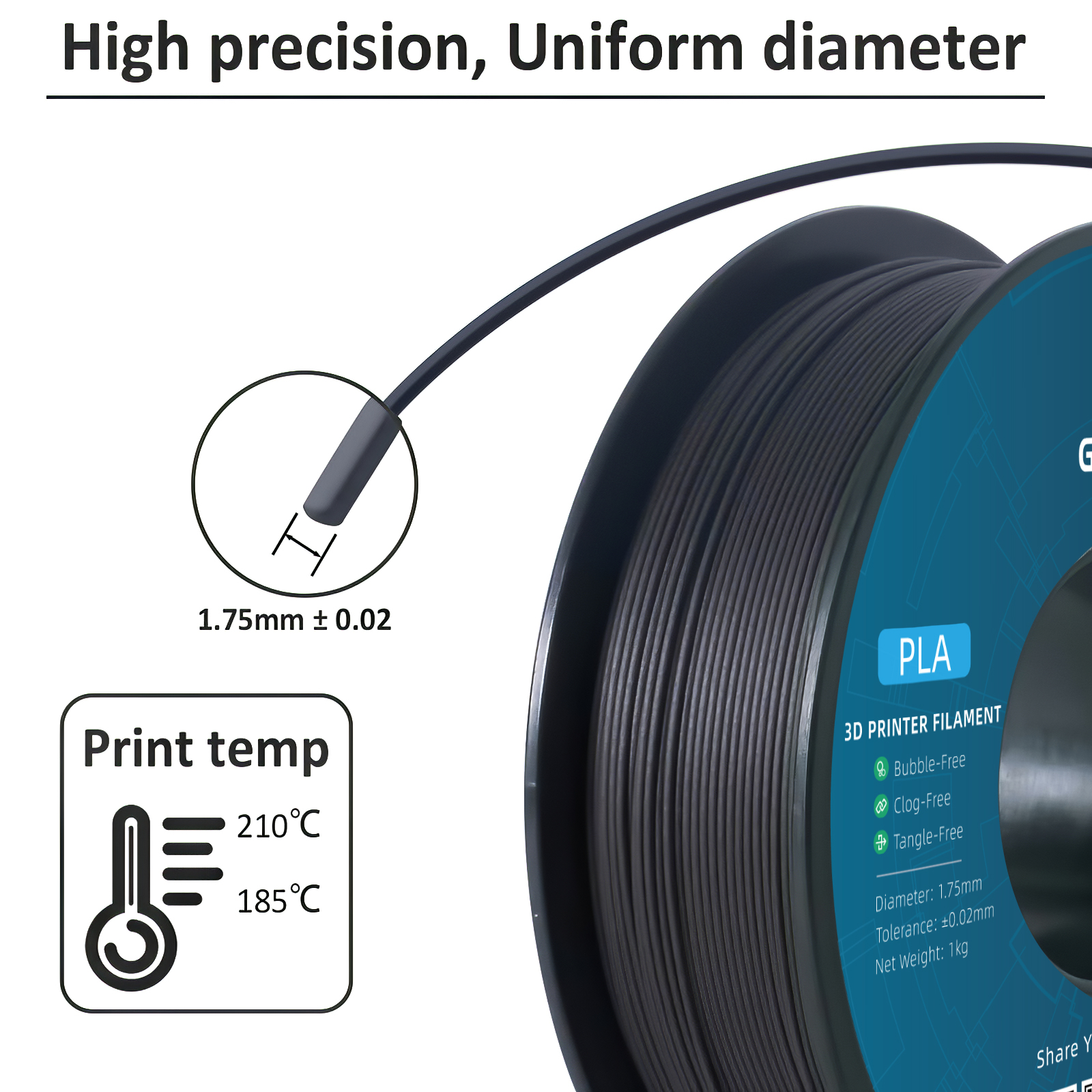 Geeetech Wood PLA 1kg 1.75mm F - 3D Printing Warehouse avis et prix