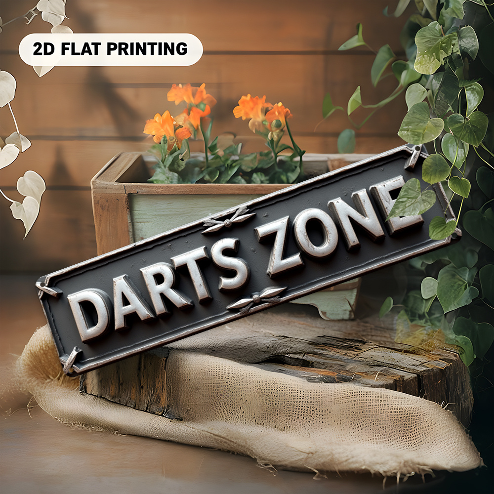 Tin Sign DARTS ZONE 2D Flat Pr - 3D Printing Zone avis et prix