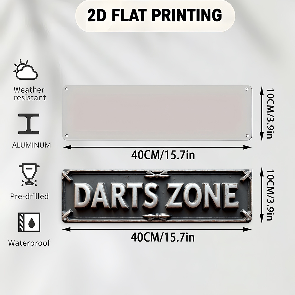 Tin Sign DARTS ZONE 2D Flat Pr - 3D Printing Zone avis et prix
