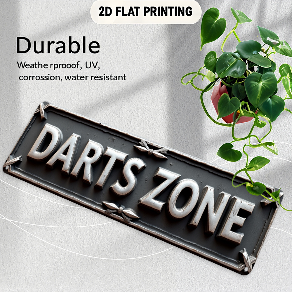 Tin Sign DARTS ZONE 2D Flat Pr - 3D Printing Zone avis et prix